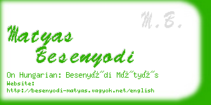 matyas besenyodi business card